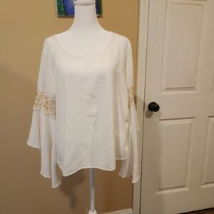 Boho Style Blouse with Lace Accents